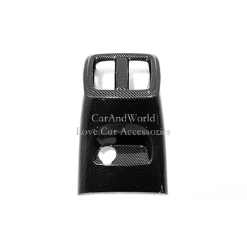 Uhlíkové vlákna Auto Zadné Riadok klimatizácia Ventilačné Zásuvky USB Rám, Kryt Lišty Trim Pre Volvo XC40 2018 2019 Styling Príslušenstvo