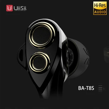 UIISII BA-T8S 2DD+1BA 6 Disky Hybridné technológie Slúchadlá HIFI Hluku Izolácia Stereo s mic Monitor Headset Originálne krabice