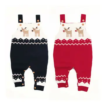 UK Christams Romper Novonarodené Dieťa, chlapčeka Oblečenie, Vianočné Pletené Romper Sveter Oblečenie Jumpsuit 0-24 mesiacov