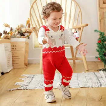 UK Christams Romper Novonarodené Dieťa, chlapčeka Oblečenie, Vianočné Pletené Romper Sveter Oblečenie Jumpsuit 0-24 mesiacov