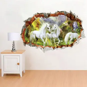 UK Krásne Jednorožec Kôň Vinyl nástenná maľba Domova Wall Art Odtlačkový Moderné Nálepky
