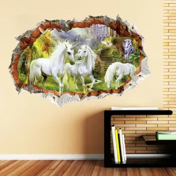 UK Krásne Jednorožec Kôň Vinyl nástenná maľba Domova Wall Art Odtlačkový Moderné Nálepky