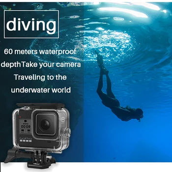 ULANZI G8-1 60 M pod vodou, Potápanie Vodotesné púzdro Ochranné Klietky pre GoPro Hero 8 Black Šport Akčné Kamery Príslušenstvo