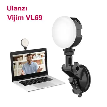 Ulanzi VIJIM VL69 LED Video Svetlo 2500-6500K Kolo Mäkkou výplňou Svetlo Lampy Live Vysielanie Konferencie Osvetlenie Držiak pre Live Vlog