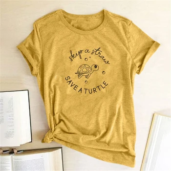 Uložiť Korytnačka Tlač T-shirts Ženy Oblečenie Roztomilý Letné Tričko Grafické Topy Pre Ženy Móda Kawaii Tričko Harajuku Femme
