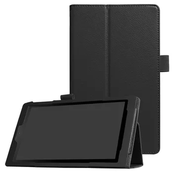 Ultra Slim 2-Priečinok Litchi Folio Stand PU Koža Kože, Puzdro Puzdro puzdro Pre Amazon Kindle Fire HD 8 2017 Generácie 8