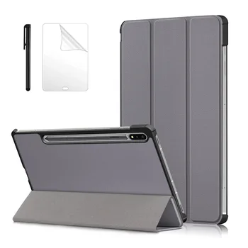 Ultra-tenké Magentic Smart PU Kožené puzdro Pre Samsung Galaxy Tab S7 SM-T870 T875 S7 Plus SM-T970 T975 12.4 palcový Tablet Kryt