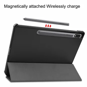 Ultra-tenké Magentic Smart PU Kožené puzdro Pre Samsung Galaxy Tab S7 SM-T870 T875 S7 Plus SM-T970 T975 12.4 palcový Tablet Kryt