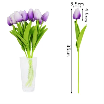 Umelá Kvetina tulipán Skutočný Dotyk Umelé Kytice Falošné Kvet Domov Garen Vonkajšie Party Dekorácie RoomDecoration Vnútorné