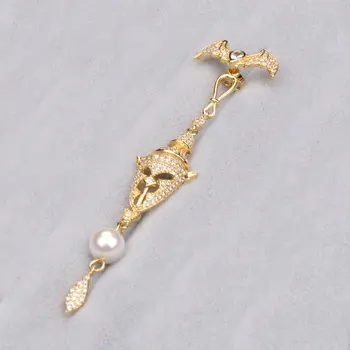 UMGODLY 1PC Luxusné Cubic Zirconia Upír Bat Drop Náušnice Zlatá Farba Staroveký Egyptský Štýl Svetlo Monako Dizajnér Ženy Šperky