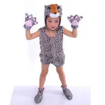 Umorden Cartoon Zvierat Leopard Kostýmy Výkon Oblečenie Kombinézach Deň Detí Halloween Kostýmy pre Deti Deti