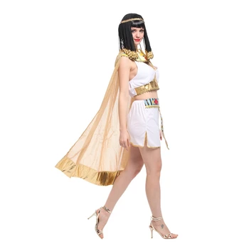 Umorden Sexy Ženy Kleopatra Cosplay Halloween Egypt Kráľovná Kostým Purim Karneval Maškaráda Festival Brušného Tanca Šaty