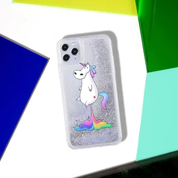 Unicorn Dievča Panda Rainbow Iskru Kvapaliny Skutočný Lesk Telefón Prípade Fundas Kryt pre iPhone 11 X XS XR Max Pro 7 8 7Plus 8Plus 6
