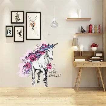 Unicorn Fantasy Stenu, Nálepky Vinylové Samolepiace Nepremokavé Tapety Art Nástenné Deti Spálňa Izba Dekorácie Home Design Obtlačky