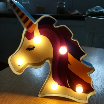 Unicorn party dekorácie 3D jednorožec Flamingo Alpaky LED svetlo pre domova spálňa LED svetlo deti narodeniny dieťa sprcha svetlo