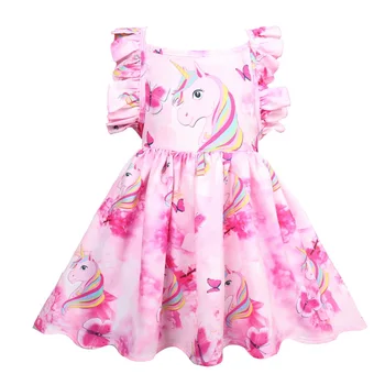 Unicorn Šaty, Letné Šaty pre Dievčatá Princezná Narodeninovej Party Šaty Deti Trollov Kostým Detský Oblečenie Vestido 3-10Y