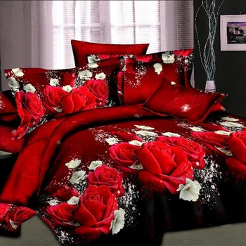UNIHOME domov Lacné 3D posteľná bielizeň Nastaviť Kvet Kráľovná Twin Veľkosť 3D /bedset bavlna/perinu nastaviť posteľ list