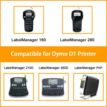 UniPlus 6PK 45013 45010 D1 Pásky, Kompatibilné Dymo Label Pásky 12 mm pre Dymo Label Maker LabelManager LM160 LM420PLM280 Farba Pásky