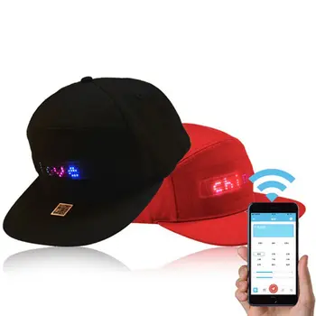 Unisex Bluetooth LED Mobile Phone Kontrolované Baseball Klobúk Prejdite Správu Zobrazenie Rada Hip Hop, Street Snapback Spp