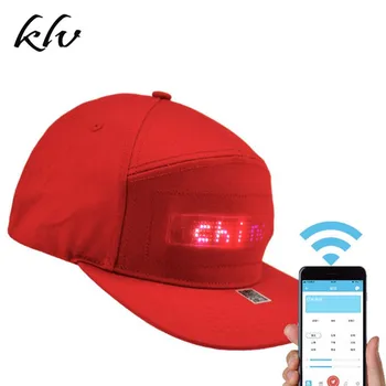 Unisex Bluetooth LED Mobile Phone Kontrolované Baseball Klobúk Prejdite Správu Zobrazenie Rada Hip Hop, Street Snapback Spp