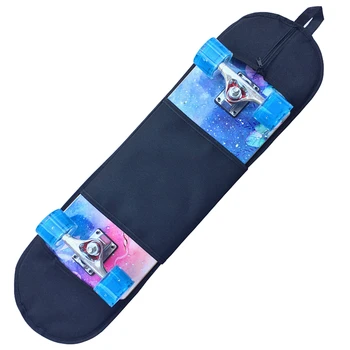 Unisex Multi-funkčné Skateboard Skladovanie Taška Jednoduchý Štýl Farbou Dual-purpose Štyroch Kolies Skúter Ramenný Messenger Taška
