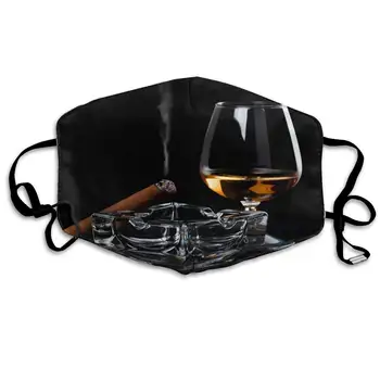 Unisex Tlač Úst Maska - Whisky Cigaru, Zábavné Vzor Polyester Anti-prach z Úst Utlmiť - Móda Umyté Opakovane Masky na Tvár