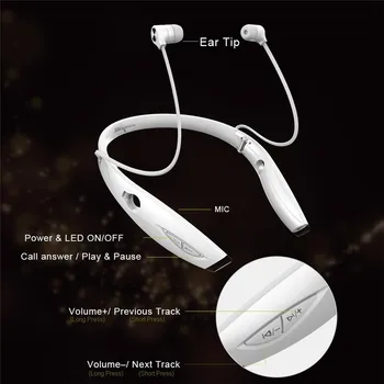 UNITOP HORLIVEC H1 Bezdrôtový Športové Slúchadlá Vodotesný, Prenosný Bluetooth Headset s Mikrofónom Krku nosiť Stereo Slúchadlá