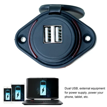 Univerzálne 12-24V 3.1 Duálny USB Nabíjačka do Auta elektrická Zásuvka Panel Adaptér vhodné Na Motorku, Auto, Loď ATV, UTV Obytné Karavany