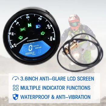 Univerzálne Motocyklové LCD Digitálny Rýchlomer LED Tachometra počítadlo kilometrov Nepremokavé Olej Meter Mutil-funkcia Motocykel Elektroniky