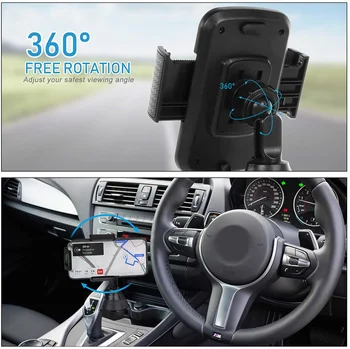 Univerzálny 360 Stupeň Aute Čelné sklo Dashboard Mount Držiak Pre GPS, Mobilný Telefón, Clip prísavky Držiaka Telefónu v Aute