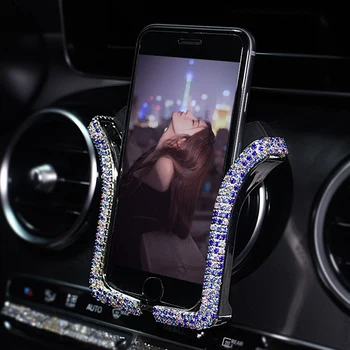 Univerzálny Auto Držiaka Telefónu s Bing Crystal Drahokamu Auto Air Vent Mount Klip Mobilný Telefón Držiak pre iPhone Samsung Držiak do Vozidla