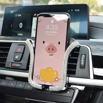 Univerzálny Auto Držiaka Telefónu s Bing Crystal Drahokamu Auto Air Vent Mount Klip Mobilný Telefón Držiak pre iPhone Samsung Držiak do Vozidla