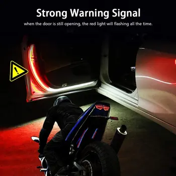 Univerzálny Auto Otváranie Dverí Výstražné LED svetlá Vitajte signalizačná kontrolka Dekor Pásy Proti Zadné-end Kolízie 2835 Čipy Príslušenstvo