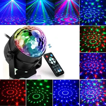 Univerzálny Nový 7 Farieb, DJ, Disco Ball Lumiere 3W Aktivované Zvukom Laserový Projektor RGB Fáze svetelný Efekt Lampy Príslušenstvo