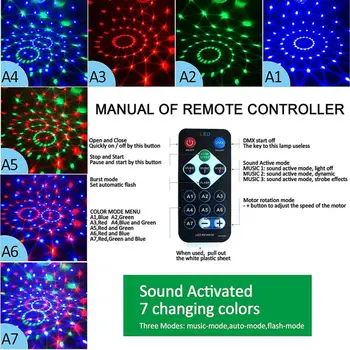 Univerzálny Nový 7 Farieb, DJ, Disco Ball Lumiere 3W Aktivované Zvukom Laserový Projektor RGB Fáze svetelný Efekt Lampy Príslušenstvo