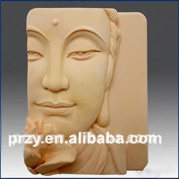 Urob si sám Buddha Closeup w/Lotus kváder Potravín-stupeň ručné silikónové mydlo sviečka cake decoration plesní