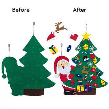 Urob si sám Cítil Vianočný Stromček 37PCS Ornament Stene Visí Navidad 2021 Vianočné Dieťa Darčeky Strana navrhne Vianočné Dekorácie Pre Domov