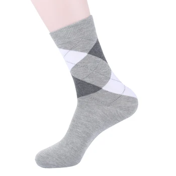 US7-10 vysokej kvality jeseň zima mužov business bavlnené ponožky muž diamond stožiare, dlhé ponožky 5pairs/veľa