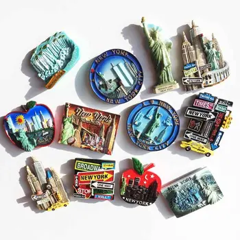 USA Magnety na Chladničku New York Oscar Magnetických Nálepiek pre Chladničky Turistické Suveníry Ploché Späť Živice Dekorácie pre Domov