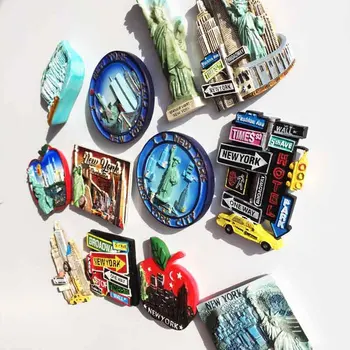 USA Magnety na Chladničku New York Oscar Magnetických Nálepiek pre Chladničky Turistické Suveníry Ploché Späť Živice Dekorácie pre Domov