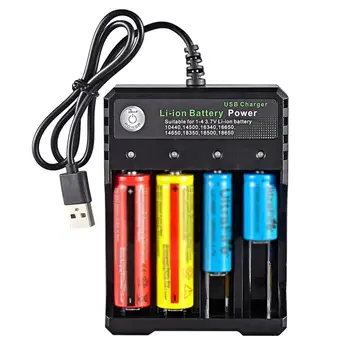 USB 18650 Batérie, Nabíjačky Black 4 Sloty AC 110V 220V Dual Na 18650 Plnenie 3,7 V Nabíjateľná Lítiová Batéria