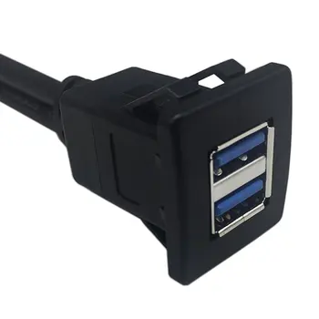 USB 3.0 Mount Predlžovací Kábel Auto Flush Mount Samec Samica Predlžovací Kábel Panel Panel Námestie Audio Line Auto Príslušenstvo