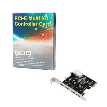 USB 3.0, PCI express Rozširujúca Karta 4 port USB 3.0, PCI-e PCIe Adaptér USB3.0 5 gb / S, Rýchlosť Pre Desktop vyhrať 10 s Originál Krabici