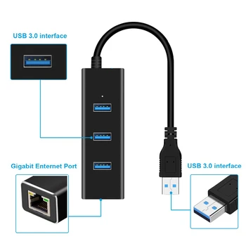 USB 3.0 pre Rj45 Rozbočovača Gigabit Ethernet Adaptér pre Xiao Mi Rámček 3/S 4 4c se Android TV Set-top Box, Sieťová Karta Lan USB Štiepačky