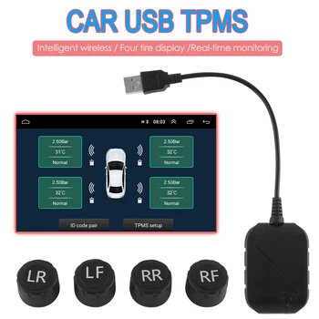 USB 3.0 TPMS pre Android autorádio DVD Prehrávač Sledovanie Tlaku v Pneumatikách Systém Postavený v APK s Interné Externé Čidlo