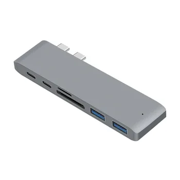 USB 3.1 Typ-C Hub Na Adaptér 4K Thunderbolt 3 USB C Hub s Nábojom 3.0 TF SD Slot Čítačky PD pre MacBook Pro/Vzduch 2020