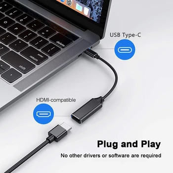 USB C Do Adaptéra 4K 30Hz Kábel Typu C Na kompatibilný s HDMI Pre MacBook Samsung Galaxy s rezacím zariadením S10 Huawei Mate P20 Pro USB-C HDMI-compatibl