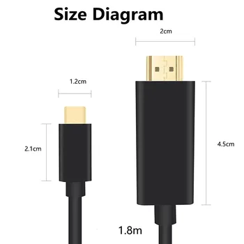 USB C, HDMI Kábel, CableCreation 6 FT USB Typu C, HDMI Kábel, Kompatibilný s MacBook, MacBook Pro 2019/2018, MacBook Air/iPad Pro
