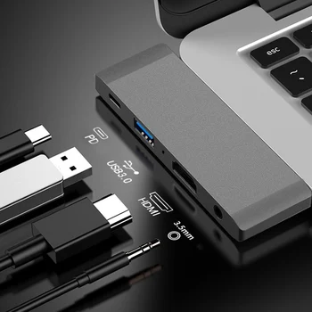 USB C hub, Typ C až 4K HDMI Rozbočovač USB 3.0, Audio port Adaptéra DP Nabíjací Port pre MacBook Pro Samsung Galaxy S8 Huawei P20 Pro
