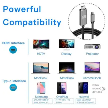 USB-C Typ C-HDMI Kábel 4K 60Hz HD TV Converter Adaptér Pre Samsung Huawei Macbook 2020 Nové